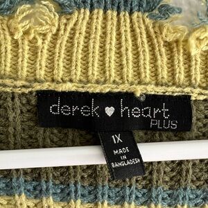 Derek Heart Plus Yellow and Green Knit Top